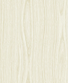 The Grayson Wallpaper by York Wallcoverings features an abstract beige and white pattern with wavy, vertical lines that evoke the look of flowing hair or wood grain, creating a natural, organic texture and a sense of gentle movement throughout the design.
