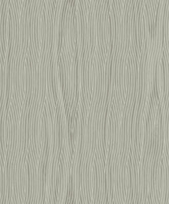 The Grayson Wallpaper by York Wallcoverings features a light grey pattern with wavy, vertical lines forming an abstract, flowing design. The intertwining lines repeat evenly across the wallpaper, creating a dynamic sense of movement against a subtly darker grey background.