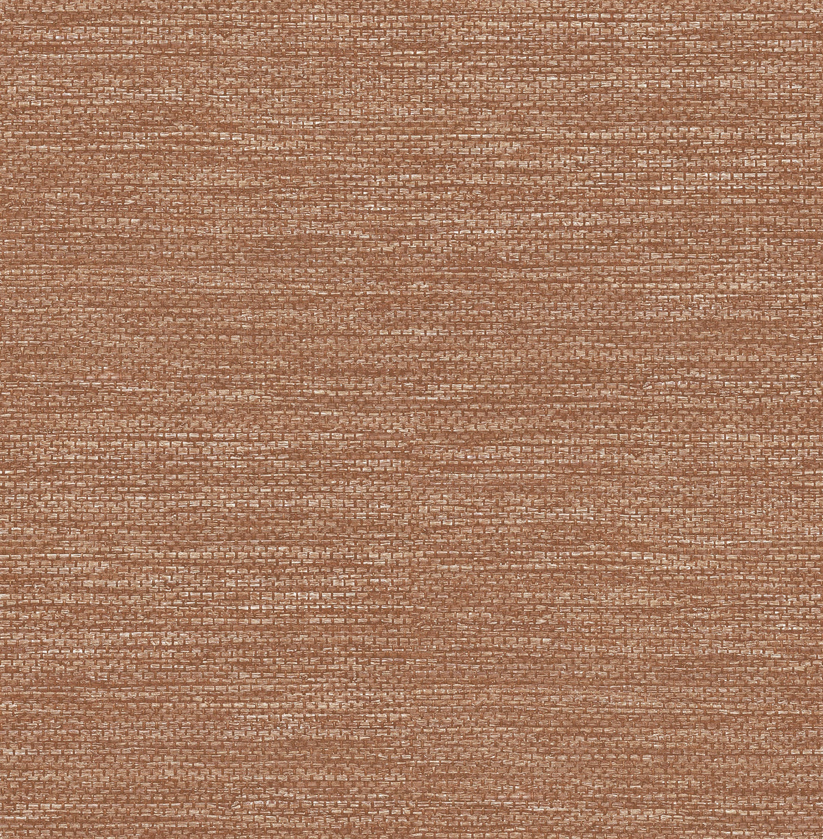 Close-up of the Malin Faux Grasscloth Wallpaper by York Wallcoverings, featuring a textured brown surface with a woven pattern created by horizontal and vertical threads in subtly varied brown tones.