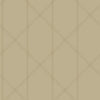 The Walcott Stitched Trellis Wallpaper by York Wallcoverings features a seamless beige background with a diamond-shaped plaid pattern formed by thin, intersecting taupe lines, creating a soft, subtle, and evenly spaced geometric look.