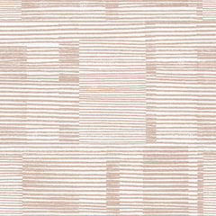 The Callaway Woven Stripes Wallpaper by York Wallcoverings features a beige and off-white pattern with horizontal and vertical stripes of varying thickness, forming rectangles in a textured, grid-like abstract design.