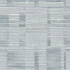 Callaway Woven Stripes Wallpaper by York Wallcoverings features a gray and white striped pattern with horizontal lines of varying thickness, creating a textured, geometric, grid-like appearance across the design.