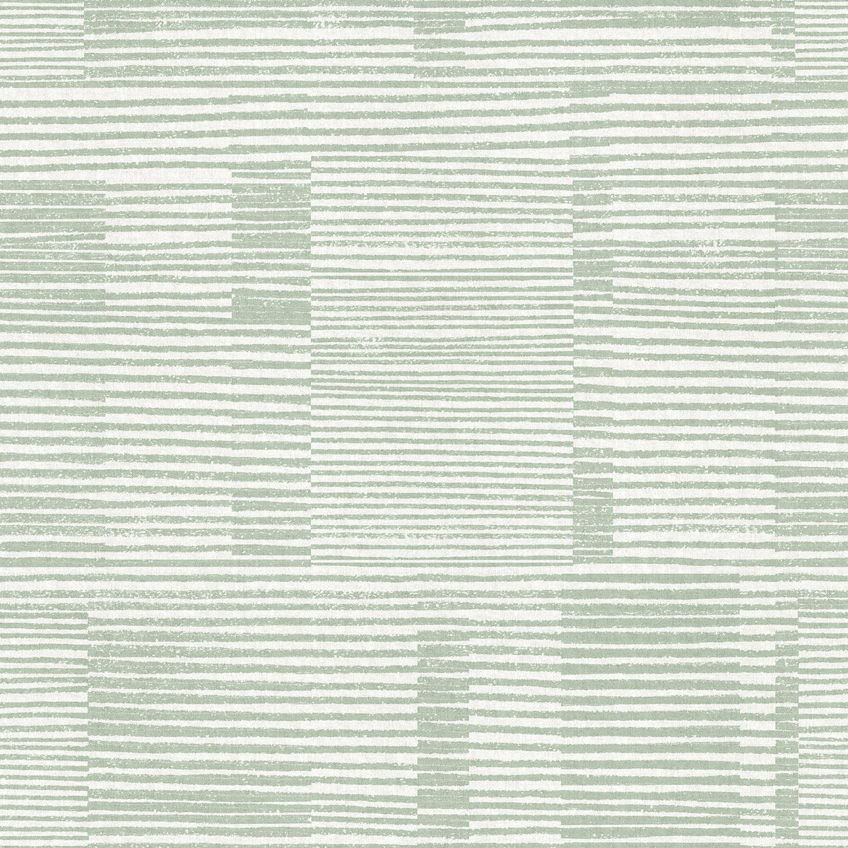 Callaway Woven Stripes Wallpaper by York Wallcoverings features a light green and white abstract pattern composed of horizontal and vertical lines in varying thicknesses, forming a geometric, grid-like design. These intersecting lines create textured, uneven rectangular blocks throughout the wallpaper.