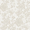 Transform your space with the York Wallcoverings Helen Floral Trail Wallpaper, featuring a beige floral pattern of large stylized flowers, leaves, and small fruits set against a textured light background. This intricate and evenly distributed design creates a subtle, elegant wallpaper effect.