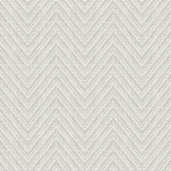 The Glynn Chevron Wallpaper by York Wallcoverings features a symmetrical and repetitive gray and white herringbone pattern with a woven, textured appearance that creates a striking zigzag effect across its surface.