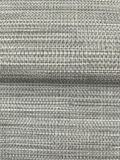 Winn Faux Grasscloth Wallpaper in gray, featuring a textured, woven pattern with dark horizontal and vertical lines.