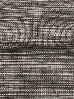 Winn Faux Grasscloth Wallpaper in a gray and black woven design with a textured, grid-like pattern.