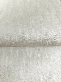 Off-white Bryson Feathered Texture Wallpaper with a subtle, raised herringbone or feathered pattern.