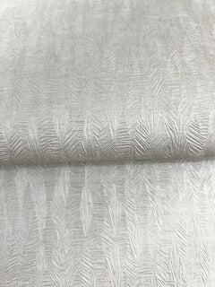 Bryson Feathered Texture Wallpaper in light gray with a repeating embossed pattern of vertical, feathered, chevron-like lines.