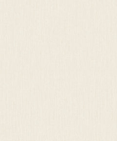 A close-up of the Chesapeake Elijah Texture Wallpaper by York Wallcoverings shows its beige textured surface featuring fine, vertical lines that create a subtle woven or fabric-like pattern.