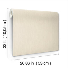 The Chesapeake Elijah Texture Wallpaper by York Wallcoverings is a beige wallpaper roll measuring 33 ft (10.05 m) in length and 20.86 in (53 cm) in width.