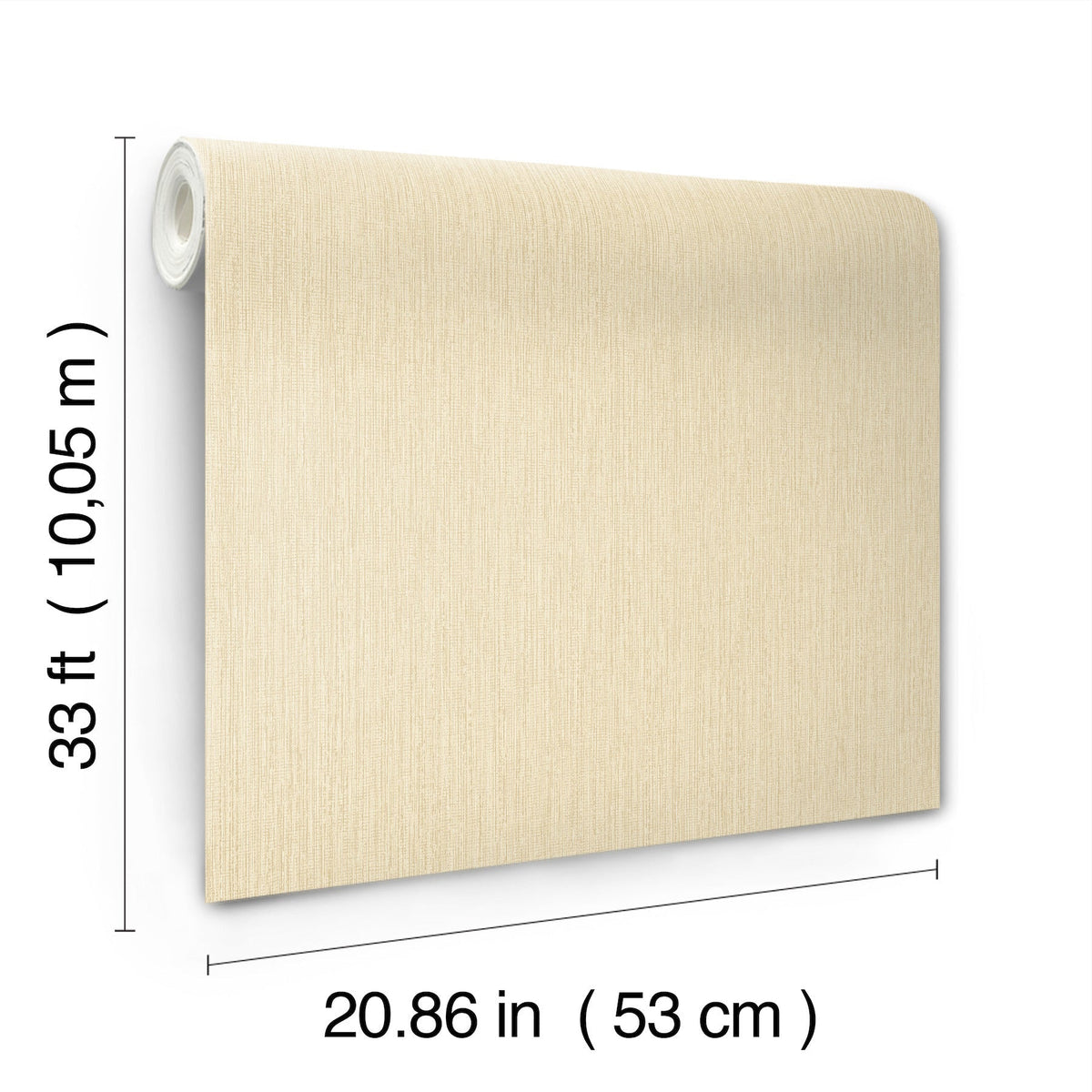 The York Wallcoverings Chesapeake Elijah Texture Wallpaper comes in a beige roll measuring 33 ft (10.05 m) in length and 20.86 in (53 cm) in width.