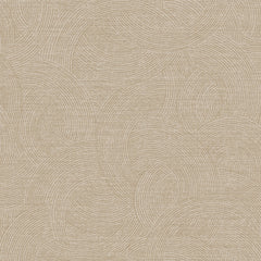 Chesapeake Harrison Swirling Geometric Wallpaper by York Wallcoverings features an abstract beige background accented with overlapping circular patterns composed of fine horizontal and vertical textured lines, creating a subtle, woven, and geometric appearance.