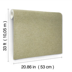 The Chesapeake Tansy Distressed Wallpaper by York Wallcoverings, in a beige color, is shown against a white background. The wallpaper roll measures 33 feet (10.05 meters) in length and 20.86 inches (53 centimeters) in width.