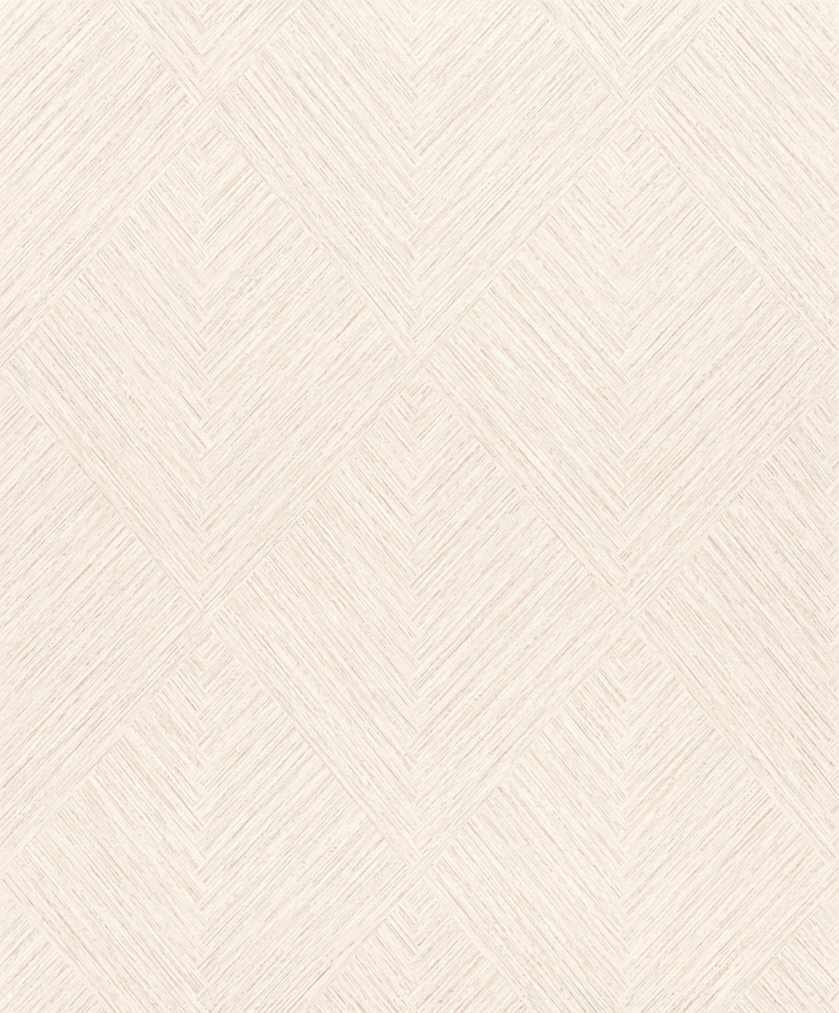 Chesapeake Hollis Textured Diamond Wallpaper by York Wallcoverings features a light beige hue with a subtly textured pattern of diagonal lines forming a geometric chevron and diamond design. This creates an elegant sense of depth and dimension, evoking the look of a woven or fabric-inspired background.