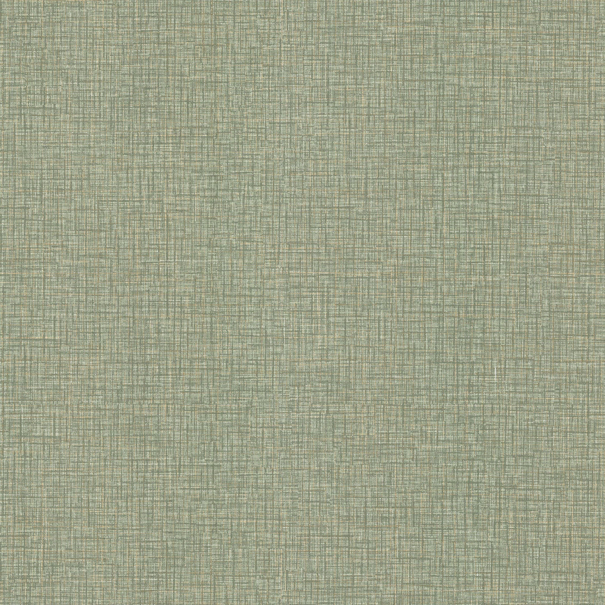 Experience the Beau Faux Fabric Wallpaper from York Wallcoverings, featuring a light green hue with a subtle crosshatch design that mimics the look of woven fabric or linen for a soft, slightly rustic touch.