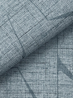 Close-up of Lyle Abstract Geometric Wallpaper by York Wallcoverings in light blue, featuring a textured surface with a subtle crisscross grid pattern and visible linear, woven details.