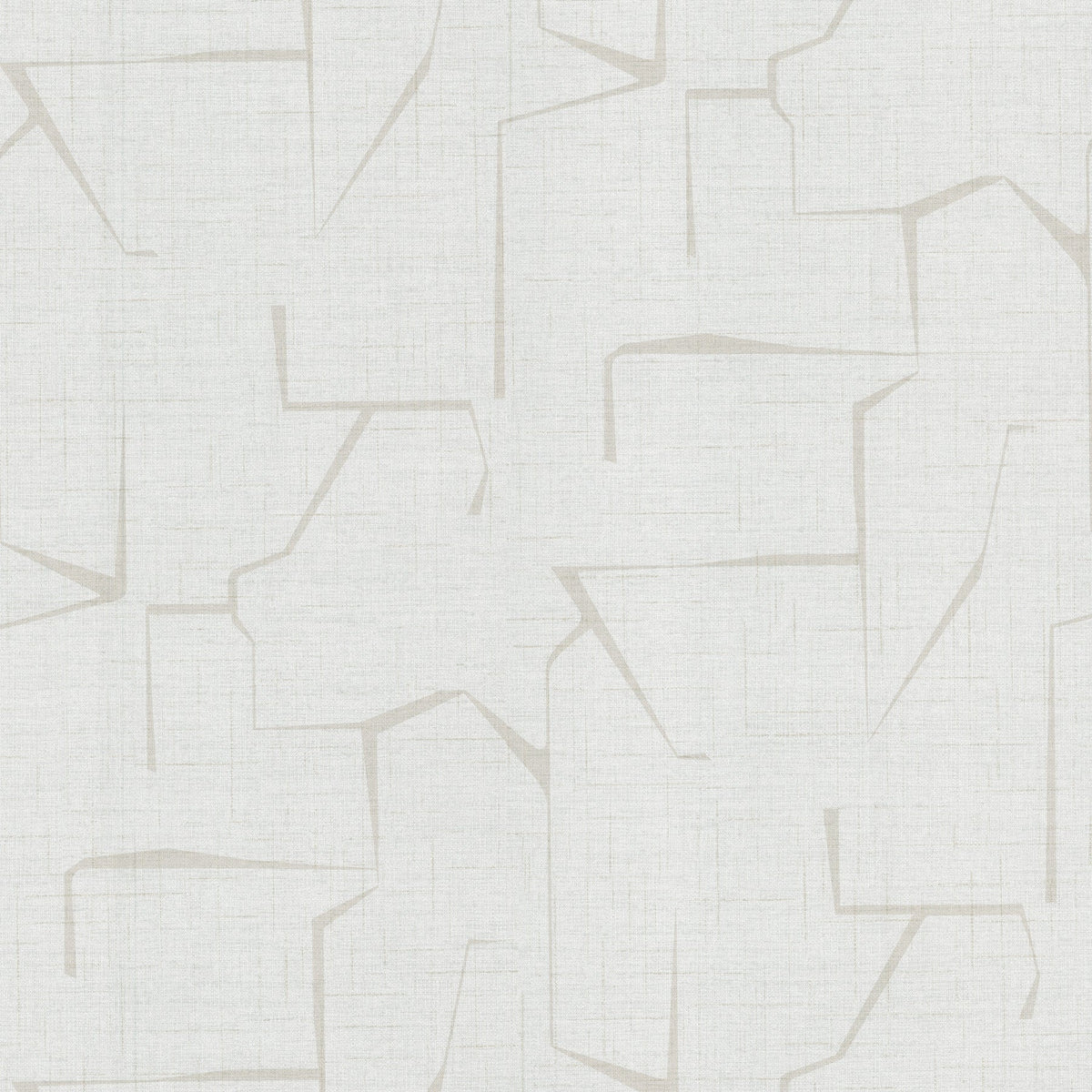 The Lyle Abstract Geometric Wallpaper by York Wallcoverings features thin, light beige lines forming irregular geometric shapes on a white textured background, creating a modern minimalist look.