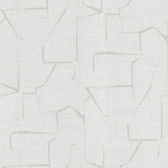 The Lyle Abstract Geometric Wallpaper by York Wallcoverings features thin, light beige lines forming irregular geometric shapes on a white textured background, creating a modern minimalist look.