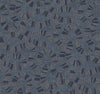 Ophidia Wallpaper by York Wallcoverings features a seamless pattern of winding, snake-like shapes in dark blue, filled with alternating dotted and solid segments on a textured blue background. The design evokes a sense of movement and complexity.