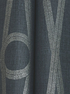 Abstract silver lines loop and crisscross across a textured dark gray backdrop, subtly divided down the center by a faint vertical seam—featured in the Henlein Wallpaper by York Wallcoverings.