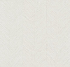 The Chevron Wallpaper by York Wallcoverings features a subtle, light-colored herringbone pattern with thin diagonal lines forming a refined chevron design. Its soft and neutral texture, primarily off-white with delicate beige accents, creates a minimalist and elegant background.