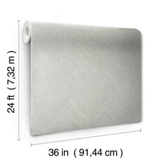 Chevron Wallpaper by York Wallcoverings features a subtle chevron pattern and comes in rolled form, measuring 24 feet (7.32 meters) in height and 36 inches (91.44 centimeters) in width.