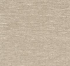 Paper & Thread Weave Wallpaper by York Wallcoverings features a beige fabric-inspired design with a delicate, fine woven texture and intersecting horizontal and vertical lines, creating a soft, natural look.
