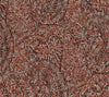 Kashmir Dreams Paisley Wallpaper by York Wallcoverings features an intricate paisley pattern in shades of pink, peach, and brown, richly adorned with floral and leaf motifs to create a dense, detailed, and swirling ornamental tapestry.