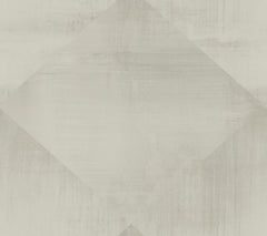 In Clay Wallpaper with a light gray, textured surface featuring a large, centered diamond shape outlined by subtle shifts in tone.
