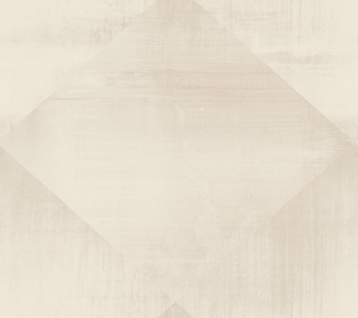 In Clay Wallpaper featuring an overlapping diamond pattern in muted, tonal shades of beige and cream.