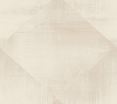 In Clay Wallpaper featuring an overlapping diamond pattern in muted, tonal shades of beige and cream.