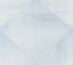 In Clay Wallpaper featuring a light blue, distressed texture with a large, centered diamond pattern created by overlapping geometric shapes.