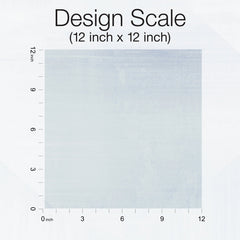 A 12-inch by 12-inch square sample of light blue In Clay Wallpaper by York Wallcoverings with a subtle, distressed texture, shown against a grid with measurements in inches.