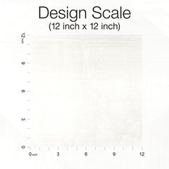 A square swatch of off-white In Clay Wallpaper shown with a 12-inch by 12-inch design scale ruler.