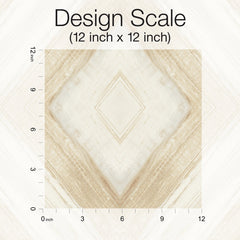A 12-inch by 12-inch scale sample of Ballad Wallpaper by York Wallcoverings, featuring a beige and cream diamond-shaped pattern with a subtle woodgrain texture.