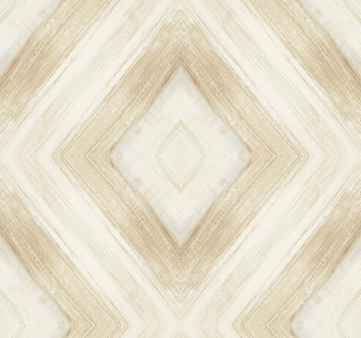 Ballad Wallpaper featuring a diamond pattern formed by diagonal, wood-grain texture in shades of cream and beige.