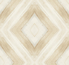 Ballad Wallpaper featuring a diamond pattern formed by diagonal, wood-grain texture in shades of cream and beige.