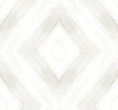 Ballad Wallpaper featuring a white and light grey diamond pattern created by textured, brushstroke-like lines.