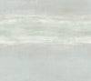 Serene Reflection Wallpaper featuring a soft, abstract horizontal wash of muted grey, white, and pale sage tones.