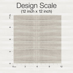 Grey Stone Wallpaper sample featuring a horizontal light grey wood grain pattern, shown against a 12-inch by 12-inch measurement scale.