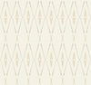 Artifact Silhouettes Wallpaper featuring a repeating geometric pattern of interlocking diamond shapes and thin vertical lines in beige and off-white.