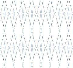 Artifact Silhouettes Wallpaper featuring a repeating pattern of dark and light blue diamond-shaped outlines on a white background.