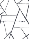 Intersect Wallpaper featuring a geometric pattern of dark, hand-painted style lines on a white background.