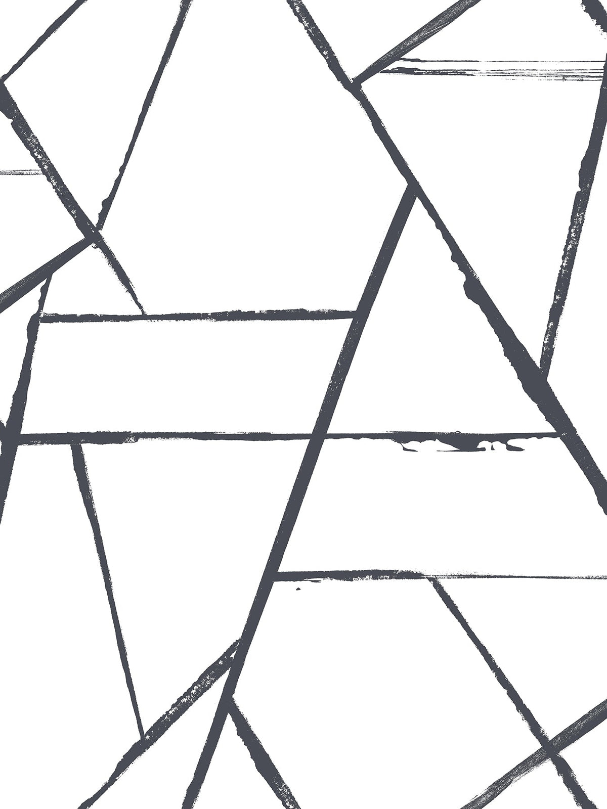 Intersect Wallpaper featuring a geometric pattern of dark, hand-painted style lines on a white background.
