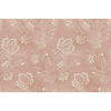 Barbier Wallpaper featuring a repeating pattern of white dashed floral outlines on a dusty rose background.