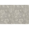 Barbier Wallpaper featuring a pattern of off-white dotted floral sprigs on a solid gray background.