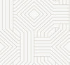 Candice Olson Diverging Diamonds Wallpaper features a geometric pattern of overlapping light gray lines forming squares and diamonds on a white background.