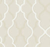 Candice Olson Double Damask Wallpaper featuring a repeating, interlocking light beige damask pattern with soft white outlines.