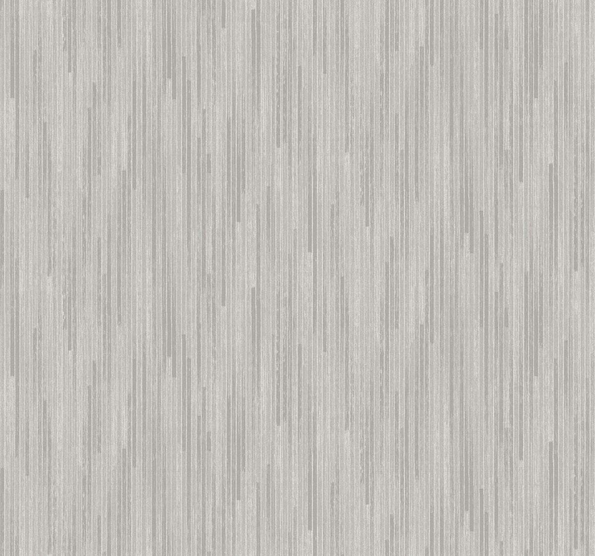 Candice Olson Bargello Wallpaper by York Wallcoverings in light gray, featuring a vertical, textured stripe pattern of varying widths.